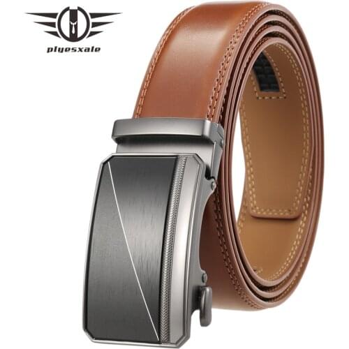 2021 Luxury Brand Genuine Leather Man Belt Casual Leather Business Belt for Mens Ratchet Buckle Mens Belt Black Dark Brown B415