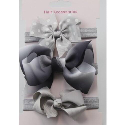 On Sale 3pc Baby Girl Boy Elastic Bowknot Dots Headband Children Skinny Stretchy Bow Elastic Hair Band Accessories Para Cabelo