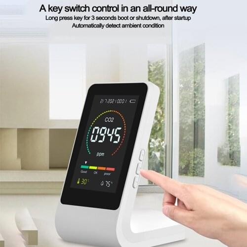 3 In 1 Mini Air Quality Monitor Carbon Dioxide Detector Gas Air Analyzer CO2 Meter Digital Temperature Humidity Sensor Tester
