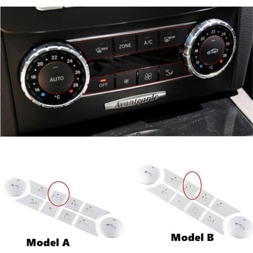 Aluminum alloy Car Central Control Air Conditioning Button Decoration Stickers Fit For Mercedes Benz C Class W204 GLK 260 300