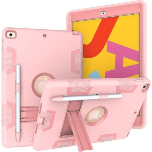 Case with pencil holder for iPad 10.2 2019 2020 7 7th 8th Gen A2198 A2200 A2197 kids Silicone Cover case Tablet Funda Capa Shell