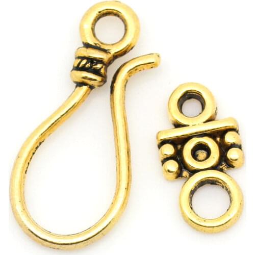 DoreenBeads Vintage Toggle Clasps Golden Tone Metal DIY Fashion Making Gifts Jewelry Findings 24x11mm 14x7mm,7 Sets 2020 new