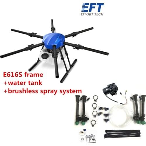 EFT E616S 16L Agricultural spray drone kit 1628mm wheelbase folding frame with brushless water pump sprayer