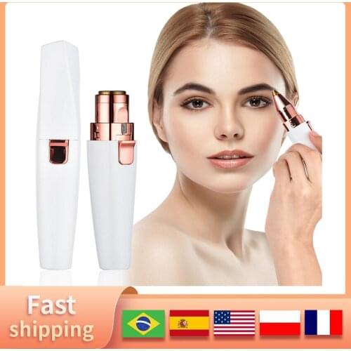ZeroBurden Electric Eyebrow Trimmer For Women 2 In 1 Portable Painless Facial Hair Removal Shaver USB For Female Make Up Tool