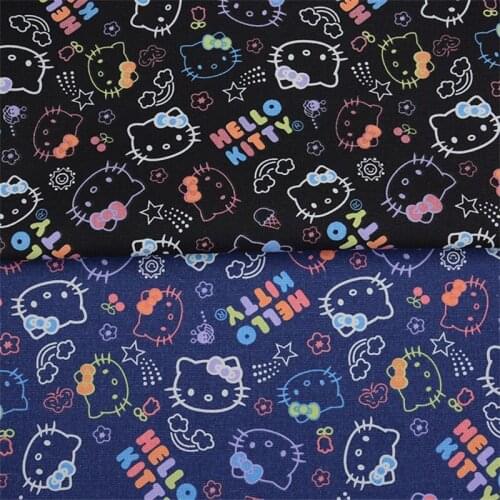 1 Yard X145CM New KT Cat Printed Cotton Fabriccotton Cartoon Printed Canvas DIY Handmade Material