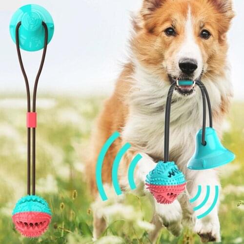 Pet Dog Toys Silicon Suction Cup Tug Dog Toy Dogs Push Ball Toy Pet Leakage Food Toys Pet Tooth Cleaning Dogs Toothbrush Brush