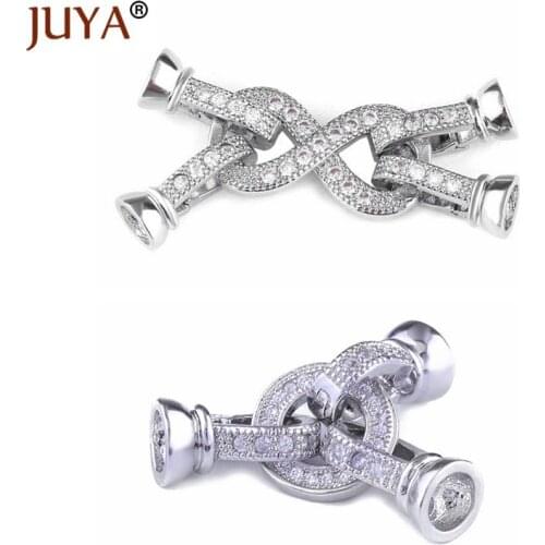 JUYA Hot Fashion Zircon Rhinestone Clasps Hooks For Beads Jewelry Making DIY Multi Strand Necklace Bracelet Clasps Accessories
