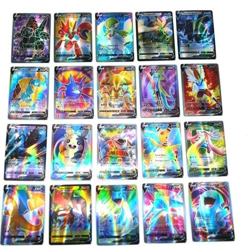 NEW English Version Pokemon Shining Card Featuring 60V 40VMAX No Repeat Battle Carte Trading Game Collection Gift