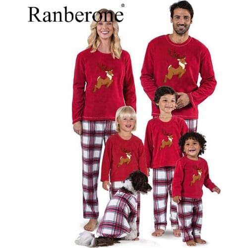 Two Piece Suit Plaid Kids Family Party Christmas Set Breathable Lattice Matching Clothing Long Sleeve Kids Casual Clothing