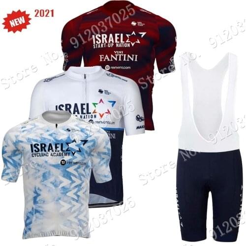 Cycling Jersey Set 2021 Israel Start up Nation Mens Summer Bicycle Clothing Road Bike Shirts Suit Bicycle Bib Shorts Maillot