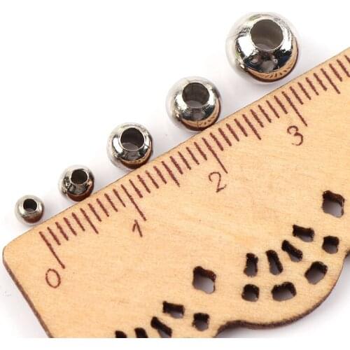 4mm Mixed Color Round Iron Smooth Ball Spacer Metal Loose Beads For DIY Jewelry Making Needlework Bracelet Necklace Supplies