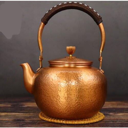 Copper kettle with pure copper pure hand-made copper health pot tea tea set teapot antique kung fu tea gift
