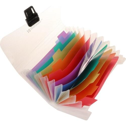 Mini A6 13 Pockets Expanding File Folder Bag For Receipts, Checks, Cards, Blank Tab Stickers