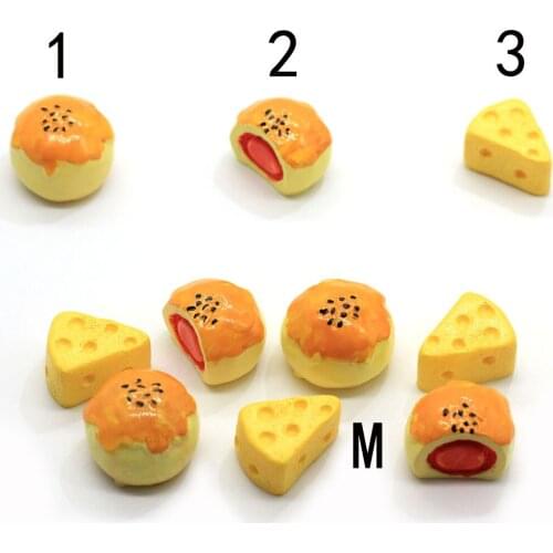 Miniature Food Mini Egg-Yolk Puff Doll Kitchen Accessories Cheese Resin Flatback Cabochon For Dollhouse Decals