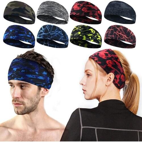 Multicolor Unisex Sport Sweat Headband Cycling Yoga Gym Running Cycling Sweatband Stretch Hair Bands Cycling Running Accessories