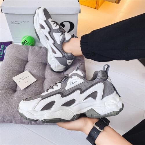 Mens Sneakers Street Style Mens Chunky Sneakers Casual Mesh Breathable Sneakers Zapatos Hombre Fashion Man Platform Shoes