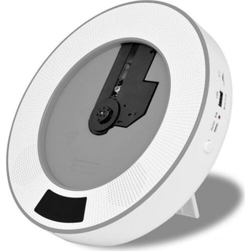 Wall Mounted CD Player Desktop Bluetooth 2 Speaker TF Card U Disk MP3 Portable Walkman Disc Machine Remote Sound LED Display USB