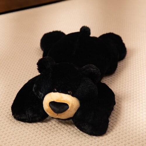 Plush Black Bear Toy for Girl Stuffed Animals Plush Pillow Kids Sleeping Hugging Pillow Brown Bear Soft Dolls Gift for Children