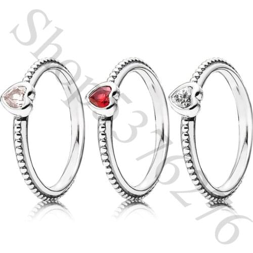 Authentic 925 Sterling Silver One Love Sweet Heart Fashion Ring For Pandora Women Bead Charm Gift DIY Jewelry