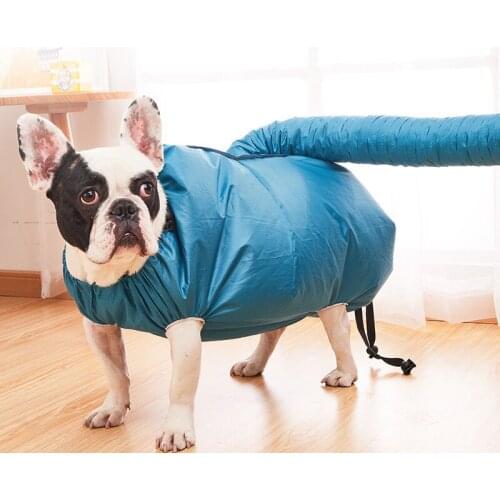 Portable Pet Drying Bag Folding Dogs Hair Dryer Blow Bag Grooming Bag Pet Dry bag Cat Blow Pet dog dryer Blue