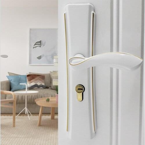 Simple bedroom door lock Solid handle small bearing silent room door lock indoor engineering lock