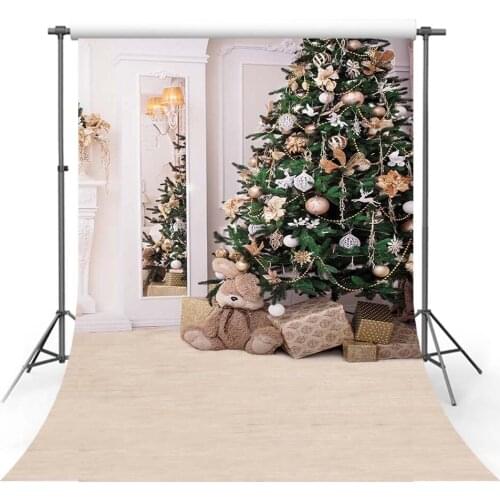 Avezano Christmas Backdrops Tree Fireplace Mistletoe Wreath Wooden Floor Decor Photography Backgrounds Photo Studio Photophone