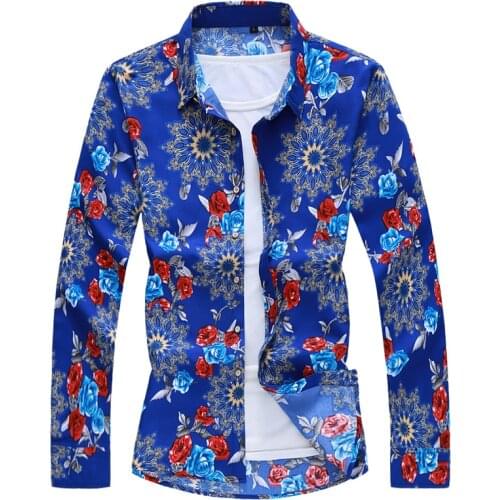2021New Fashion Floral Spring Autumn Casual Long Sleeve Print Shirts Clothes