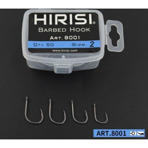 50pcs Barbed Coated Carp Fishing Hooks with Eye Design in Japan Made by High Carbon Steel 8001