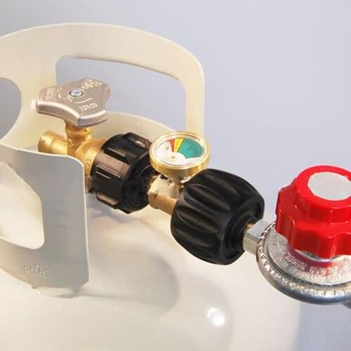 Universal BBQ Gas Propane Pressure Brass Gauge Tank RV Pressure Gauge Level Indicator Adapter Leak Detector Gas Measure