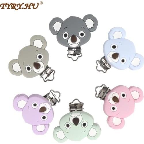 TYRY.HU 1PCS Cartoon Silicone Teether Clips DIY Baby Pacifier Nursing Chain Holder Soother Nursing Jewelry Toy Clips Infant