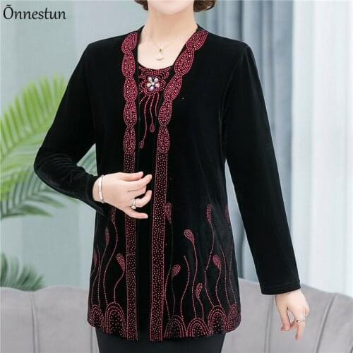 Two Pieces Sets Sweater Women Autumn Long Sleeve Mother Sweater Pullover Pull Femme Plus Size Print Mother Sweater For Women