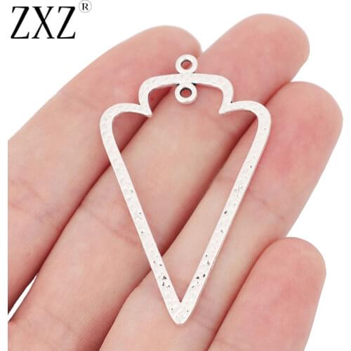 ZXZ 10pcs Personality Simple Geometric Hollow Open Charms Pendants DIY Earrings Necklace Jewelry Making