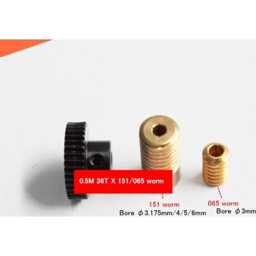 062 0.5M 40T 6MM bore diameter Steel Turbine Worm Gear with copper 065 worm bore 3mm / 151 3.175mm 4 5 6 6.35mm worm