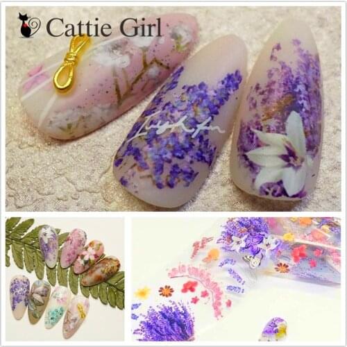 1Pcs Nail Foil Flower Lavender maple leaf Nail Transfer Paper Nail Art Stickers DIY Nails Decal Decorations Design