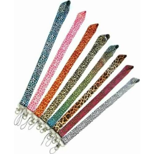 1PC Leopard Print Lanyard for Card Holder Girls ID Badge Work Card Holder Rope Neck Cellphone Hanging Strap with Key Ring