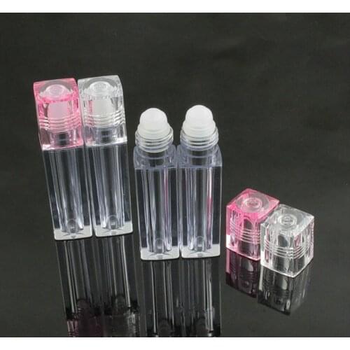 3 Pieces 6.5ml Square Lip Gloss Oil Roll On Bottle Portable Empty Refillable Makeup Container Tube Vials Beauty Tool DIY Sample