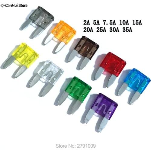 50Pcs/Lot Small Blade Fuse Assortment Auto Car Motorcycle SUV Fuses APM ATM 2A 5A 7.5A 10A 15A 20A 25A 30A 35A Mini Car Fuse HOT