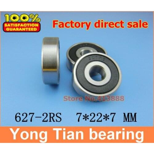 500pcs free shipping double Rubber sealing cover deep groove ball bearing 627-2RS 7*22*7 mm
