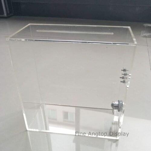 Acrylic Donation Ballot Box With Lock Clear Plexiglass Multipurpose Storage Box Wedding Display Card Holder