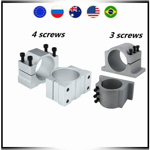 Spindle mount Aluminum 52mm 55mm 65mm 80mm bracket spindle motor mount with screws for CNC