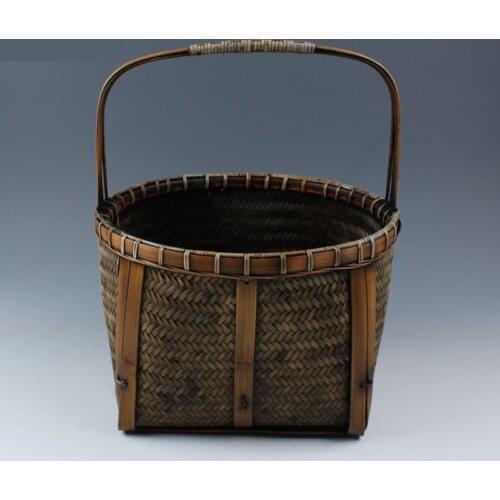Bamboo woven basket traditional handmade basket food box tea set to Retro style