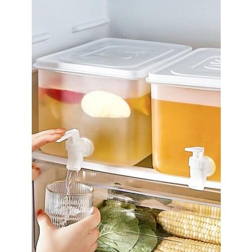 Refrigerator Teapot Kettle Water Cool Barrel Beverage Dispenser Lemonade Bottle Drinkware With Faucet Household Storage Bucket
