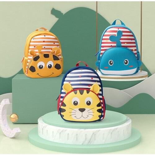 Kids Backpack Neoprene Cartoon School Bag Cute Toddler School Backpack Kindergarten Mini Water Resistance Preschool Children Bag