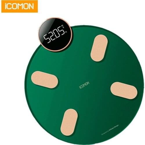 Hot iCOMON Bathroom Body Weight Scale Smart Balance Electronic Floor Scales Bluetooth Green Body Fat Scale 19 Physical Data