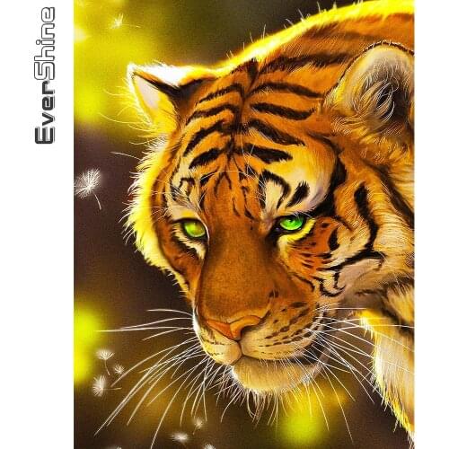 Evershine 5D DIY Diamond Embroidery Tiger Mosaic Crafts Kit Diamond Painting Animals Rhinestone Picture New Arrival Handicrafts