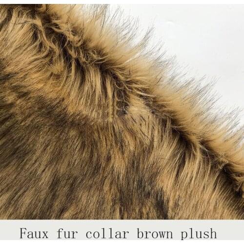 Faux fur collar brown plush clothing home textile fabric