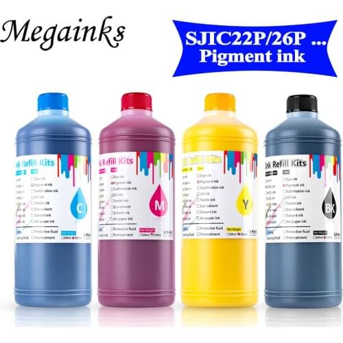 4PC SJIC30P SJIC22P SJIC26P SJIC32P 1000ML Pigment Ink 100% Compatible for Epson TM-C7520G TM-C7510G TM-C7510 TM-C3510 TM-C3520