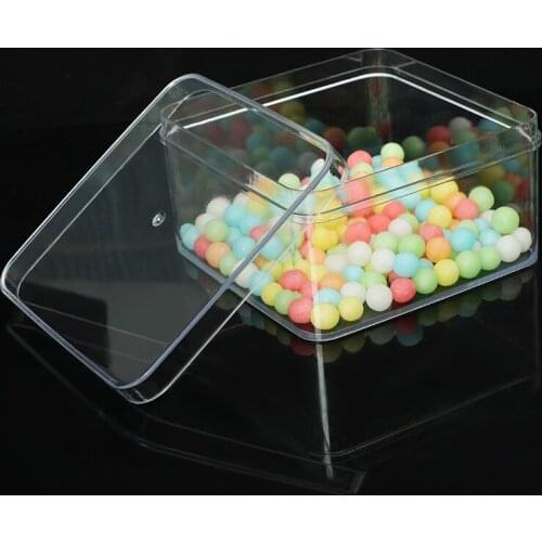 520ML Clear Plastic Box with Lid Square Organizers 10.5*10.5*5.8cm Stackable Storage Box for Gift Spices Jewelry JA55
