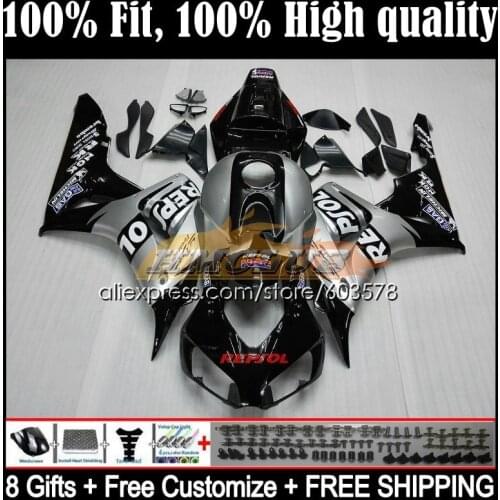 Injection Body For HONDA CBR 1000 RR CC CBR 1000RR 1000CC 49CL.15 CBR1000RR 06 07 CBR1000 RR 2006 2007 OEM Fairing Repsol silver