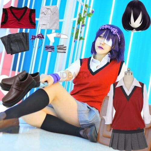 2021 Ikishima Midari Cosplay Costume Kakegurui Compulsive Gambler Wigs Free Accessories JK Uniform Schoolgirl Anime School Suit